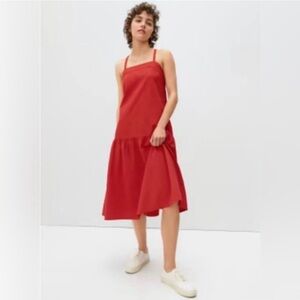 Everlane Red pinafore Dress with Straps size 4